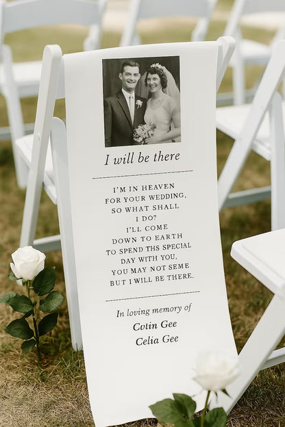Custom Memorial Wedding Sign, Reserved Wedding Memorial Chair Sign, Personalized Fabric Sign, Wedding Chair Banner In Memory Loved Ones MS09