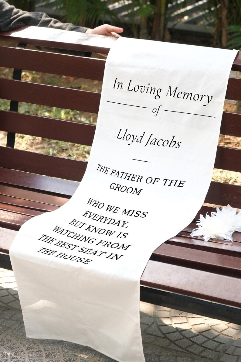 Wedding Memorial Sign, In Memory Chair Banner, Reserved Seat for Loved Ones, Custom Wedding Decoration MS05