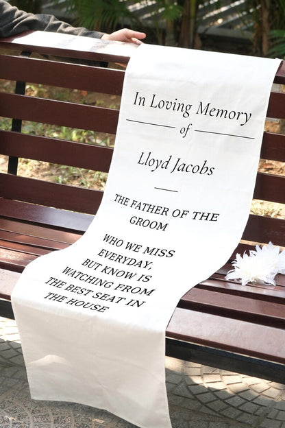 Wedding Memorial Sign, In Memory Chair Banner, Reserved Seat for Loved Ones, Custom Wedding Decoration MS05