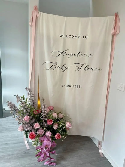 Custom Baby Shower Sign, Fabric Baby Shower Sign, Hello Baby Sign, Baby Shower Decorations, Baby Shower Welcome Sign, Oh Baby Welcome Sign