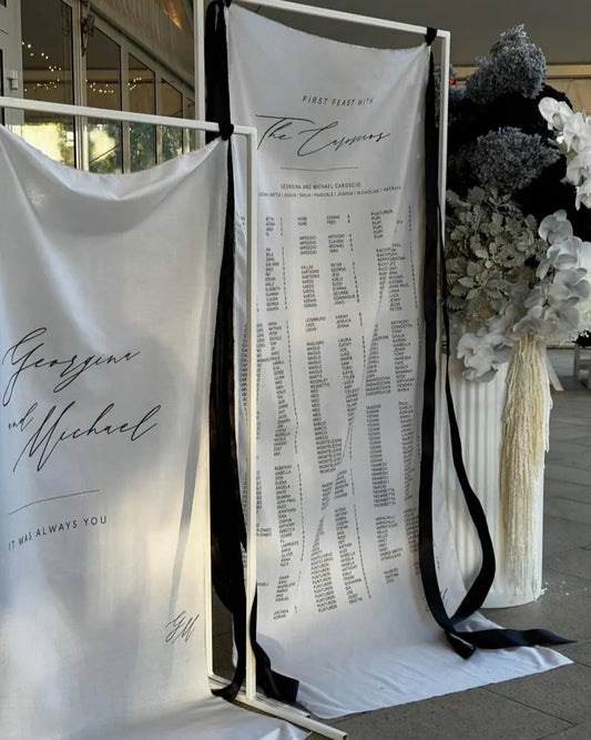 Fabric Wedding Seating Chart Sign Modern Wedding Fabric Linen Custom Shower ceremony Boho Bridal Wedding Ceremony Fabric Seating Chart SC