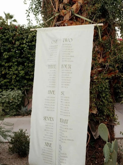 Fabric Wedding Seating Chart Sign Modern Wedding Fabric Linen Custom Shower ceremony Boho Bridal Wedding Ceremony Fabric Seating Chart SC