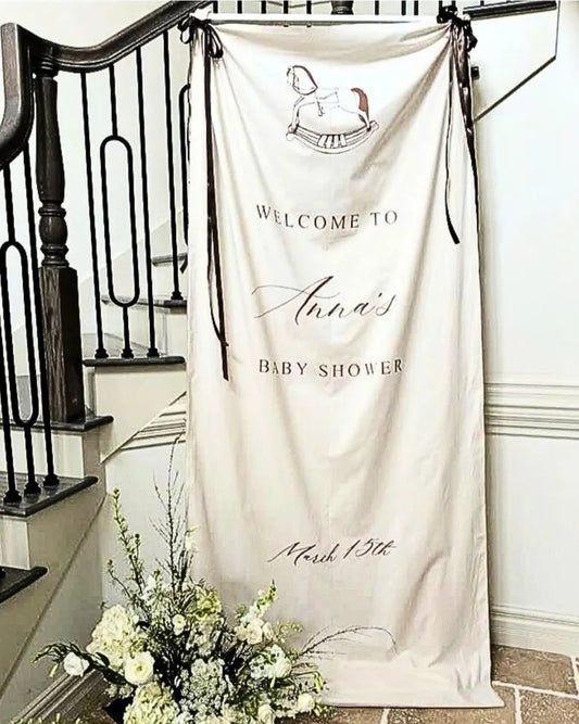 Personalized Linen Wedding Sign, Custom Minimal Welcome Sign, Fabric Welcome Sign, Wedding Decoration, Custom Fabric Wedding Sign with Stand