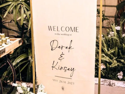 Custom Linen Wedding Welcome Sign, Fabric Wedding Sign, Personalised Boho Wedding Decor, Rustic Wedding Banner, Large Fabric Welcome Sign