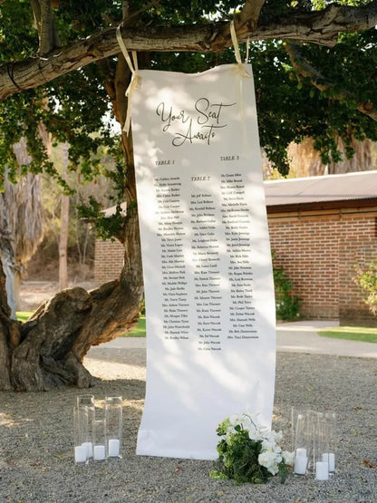 Fabric Wedding Seating Chart Sign Modern Wedding Fabric Linen Custom Shower ceremony Boho Bridal Wedding Ceremony Fabric Seating Chart SC