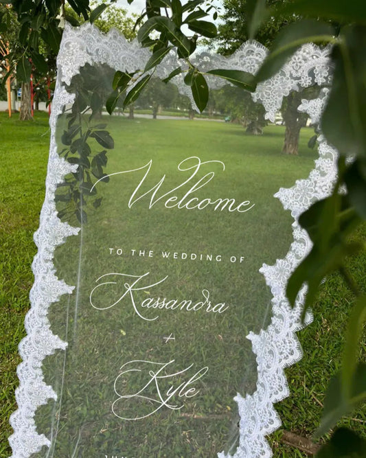 Fabric Wedding Welcome Sign, Personalized Wedding Welcome Sign, Fabric Sign, Custom Linen Wedding Signs, Lace Sign, Linen Wedding Sign