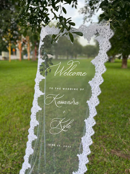 Fabric Wedding Welcome Sign, Personalized Wedding Welcome Sign, Fabric Sign, Custom Linen Wedding Signs, Lace Sign, Linen Wedding Sign