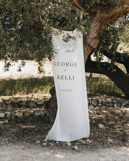 Custom Linen Wedding Sign | Personalized Linen Welcome Sign | Fabric Wedding Sign With Stand | Custom Event Decor | Boho Wedding