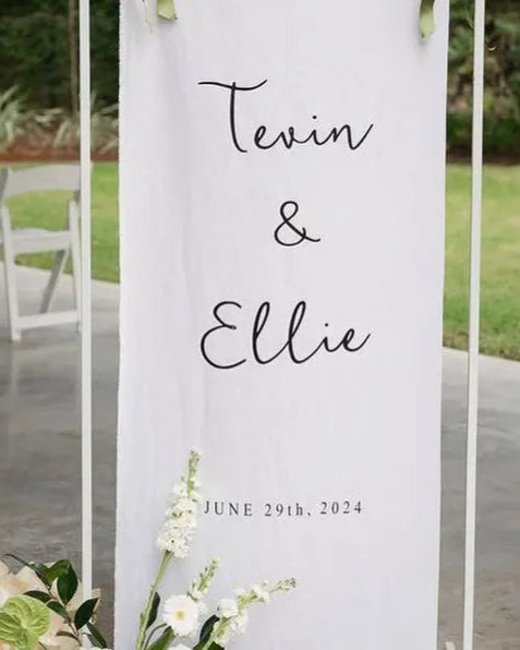 Custom Wedding Fabric Sign, Outdoor Wedding Banner, Linen Wedding Welcome Sign, Personalized Wedding Decoration, Welcome Banner For Wedding