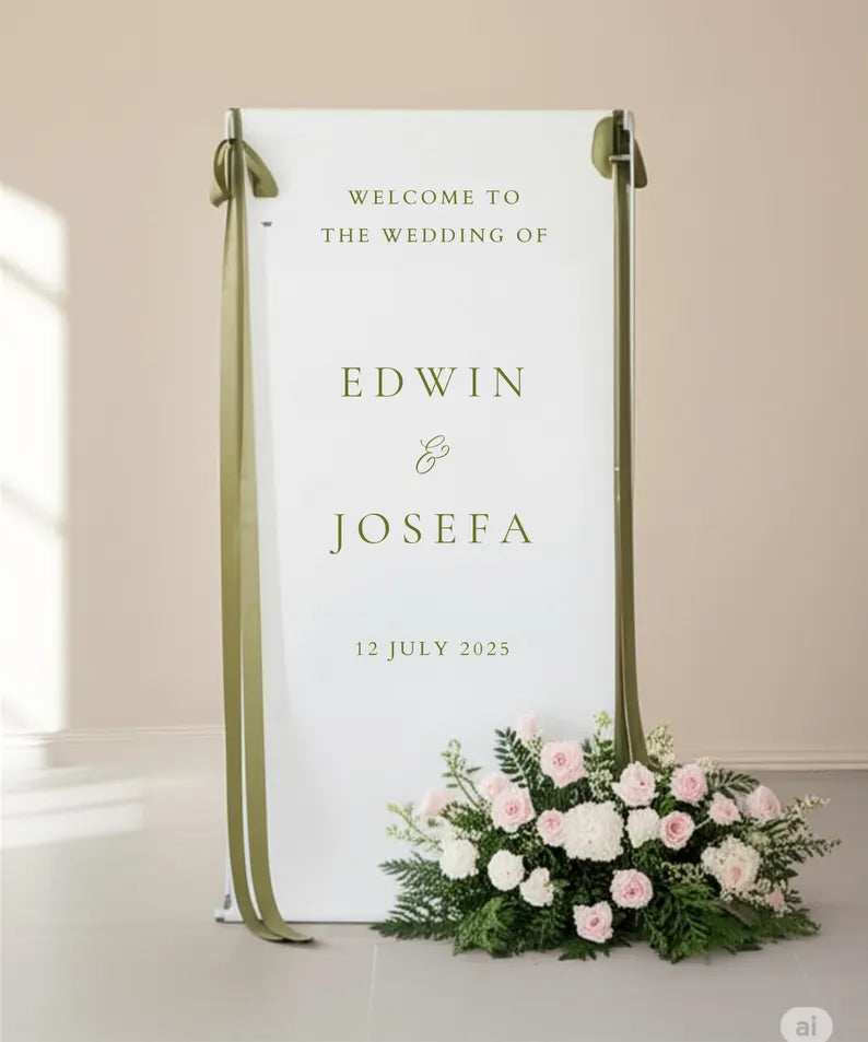 Fabric Wedding Welcome Sign, Personalised Wedding Welcome Sign, Fabric Sign, Custom Linen Wedding Signs, Boho Wedding, Wedding Welcome Signs
