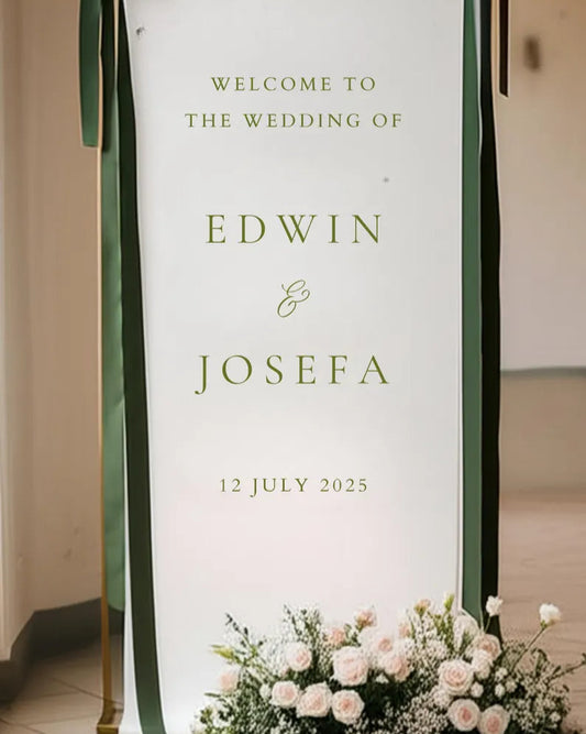 Fabric Wedding Welcome Sign, Personalised Wedding Welcome Sign, Fabric Sign, Custom Linen Wedding Signs, Boho Wedding, Wedding Welcome Signs