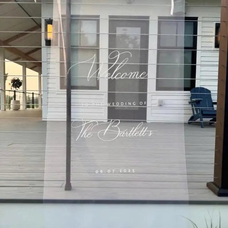 Sheer Wedding Sign, Romantic Wedding Sign, Wedding Backdrop, Voile Wedding Banner, Organza Wedding Sign, Fabric Welcome Sign