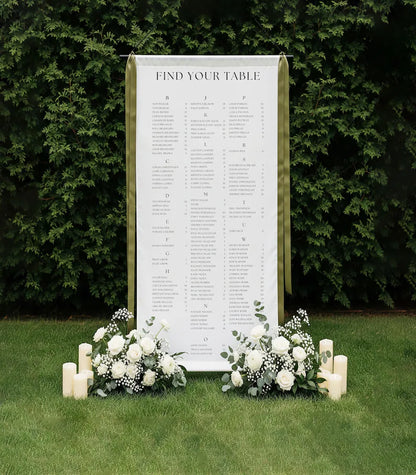Fabric Wedding Seating Chart Sign Modern Wedding Fabric Linen Custom Shower ceremony Boho Bridal Wedding Ceremony Fabric Seating Chart SC