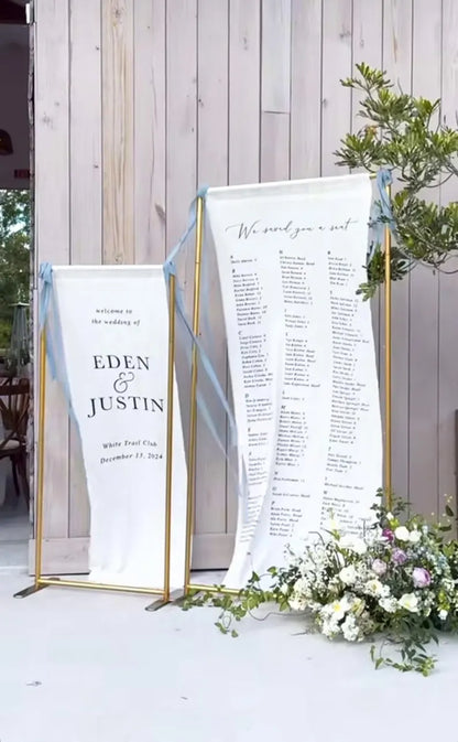 Linen Fabric Wedding Seating Chart, Fabric Wedding Table Plan, Personalised Wedding Seating Chart Sign, Fabric Sign