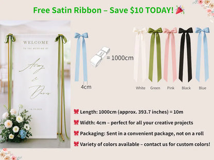 Custom Wedding Fabric Sign, Linen Wedding Welcome Sign, Modern Outdoor Wedding Banner, Personalized Wedding Decoration,Engagement Party Sign