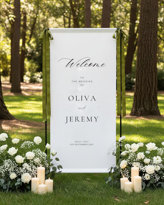 Fabric Wedding Seating Chart Sign Modern Wedding Fabric Linen Custom Shower ceremony Boho Bridal Wedding Ceremony Fabric Seating Chart SC