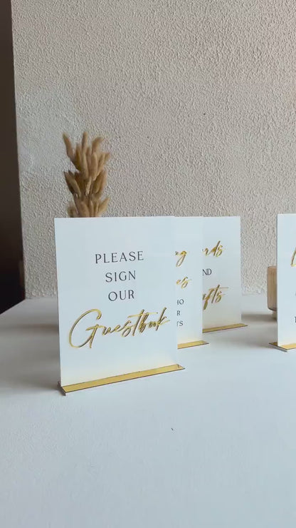 Wedding signage bundle - in loving memory - memory table sign - guest book sign - Wedding Table Decor - cards & gifts sign - Love is sweet